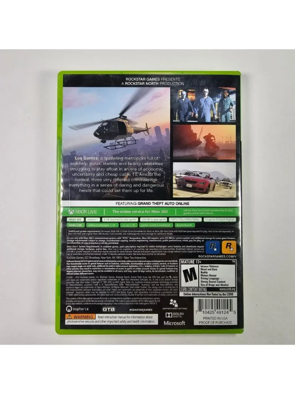 Grand Theft Auto V (Xbox 360) Complete With Map & Manual